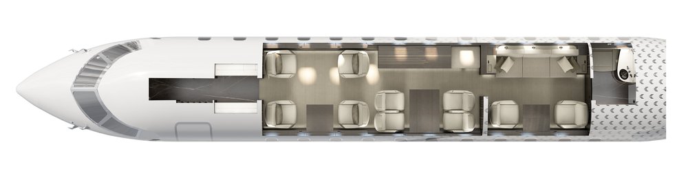 Bombardier Global 5000 / 5500 / 6000 / 6500 cabineplattegrond